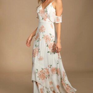 Lulu's Take You There ivory floral print dress